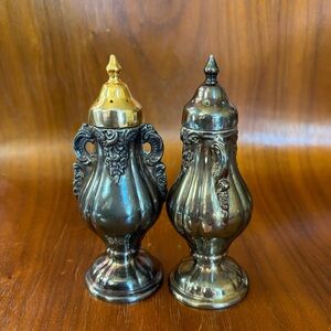Vintage Baroque Wallace Silver Plate Salt and Pepper Shakers